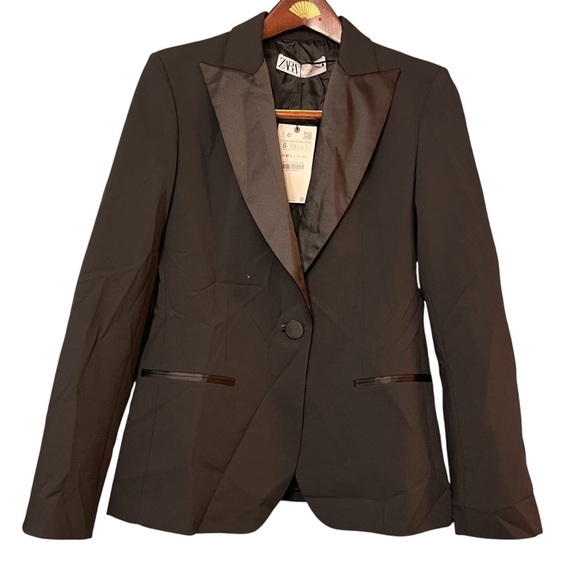 ZARA/ WOOL BLEND TUXEDO JACKET/Size :S - Picture 3 of 7